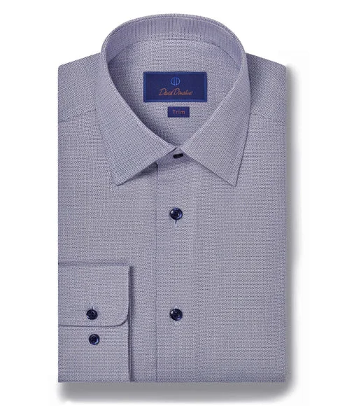 Comfy Jackets David Donahue Navy & White Royal Oxford Dress Shirt (Trim Fit)