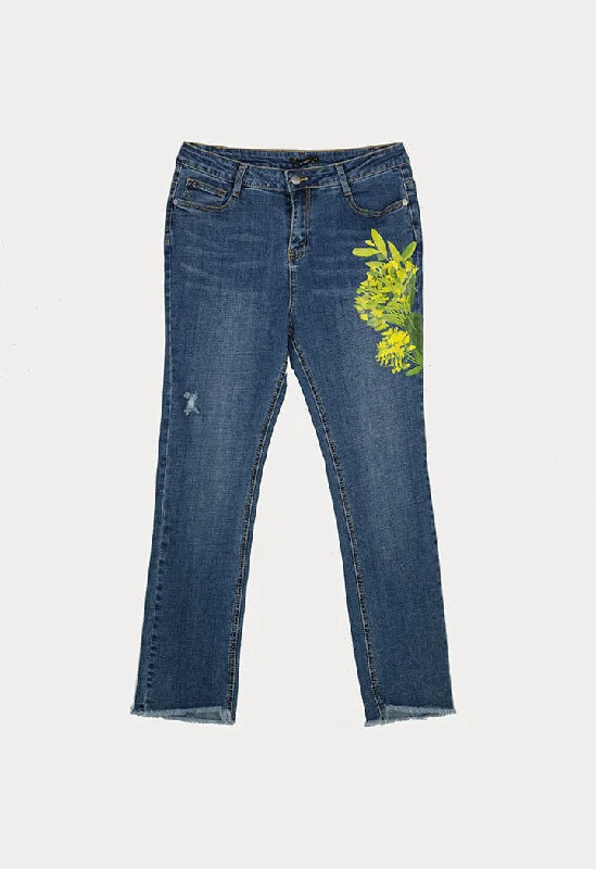 Lightweight Gear Print Denim Jeans