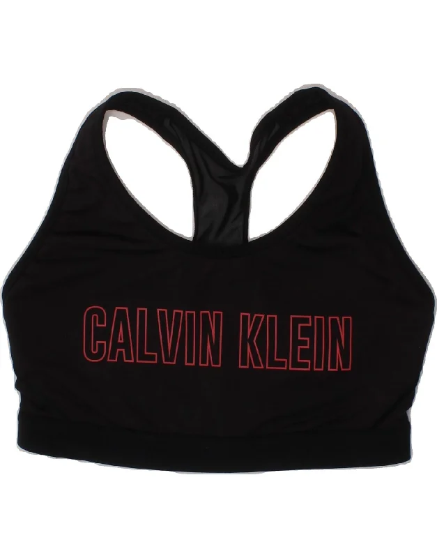 Must-have For Autumn And Winter CALVIN KLEIN Womens Performance Graphic Sport Bra Top UK 14 Medium Black