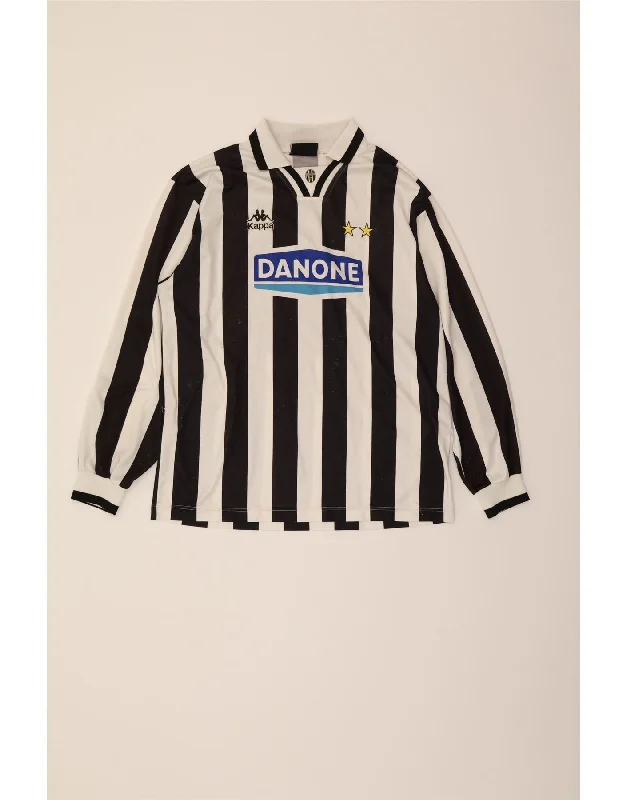 Easy Fashion KAPPA Mens Juventus 1994-1995  Home Football Shirt XL Black Striped