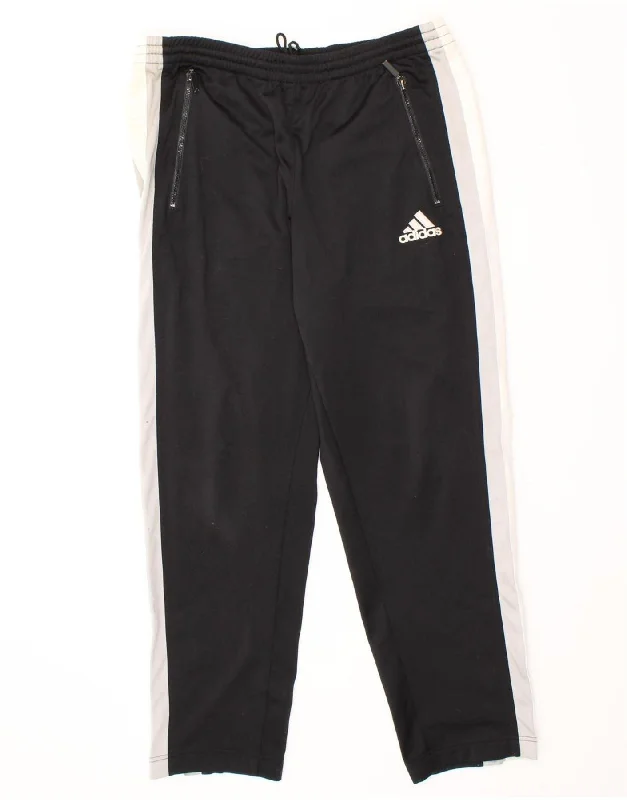 Casual Chinos ADIDAS Mens Tracksuit Trousers UK 36/38 Small Black Colourblock Polyester