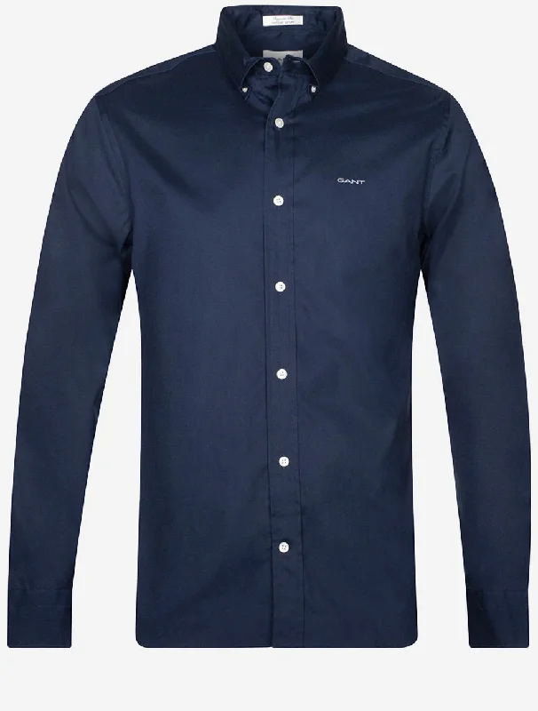 Stylish Joggers Regular Pinpoint Oxford Shirt Marine