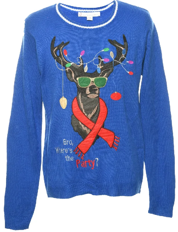 Bright Shirts Reindeer Christmas Jumper - M