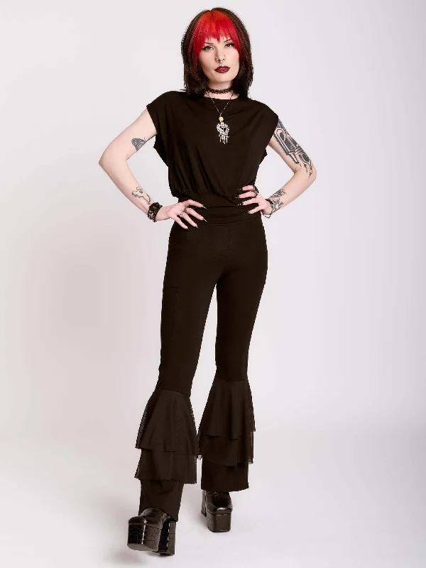 Fresh And Fashionable Flared Ruffle Leggings