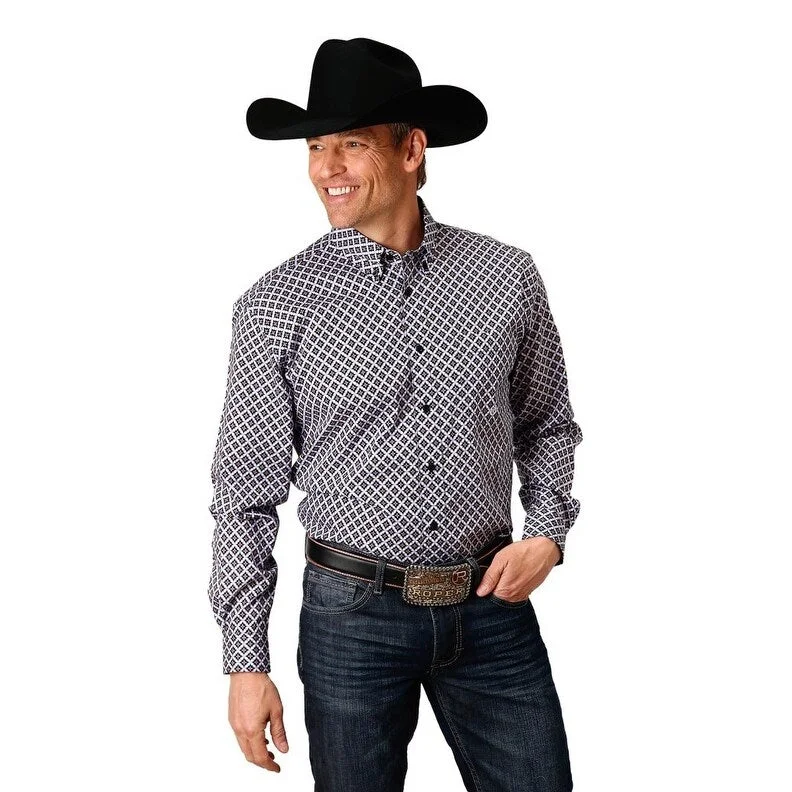 Designer Footwear Roper Western Shirt Mens L/S Foulard Black 03-001-0326-6014 BL