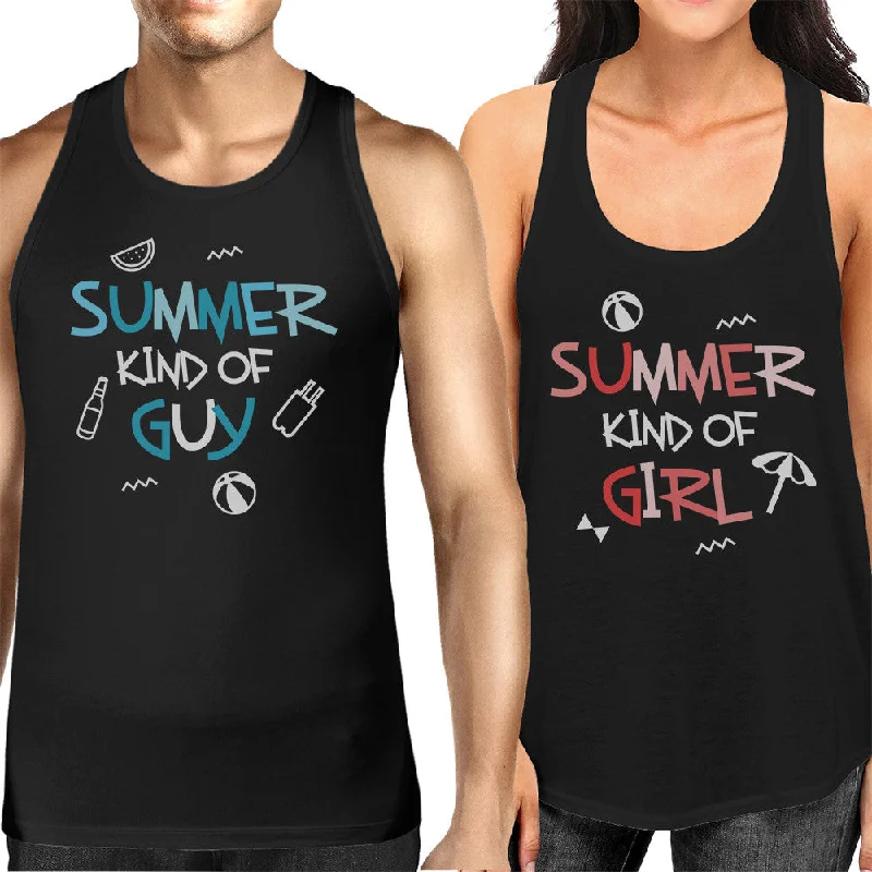 Modern Style Summer Kind Of Girl And Guy Funny Design Matching Couple Tank Tops
