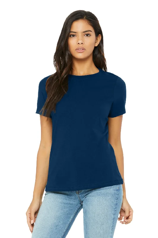 Simple Design Bella + Canvas Womens Short Sleeve Crewneck T-Shirt - Solid Navy Blue