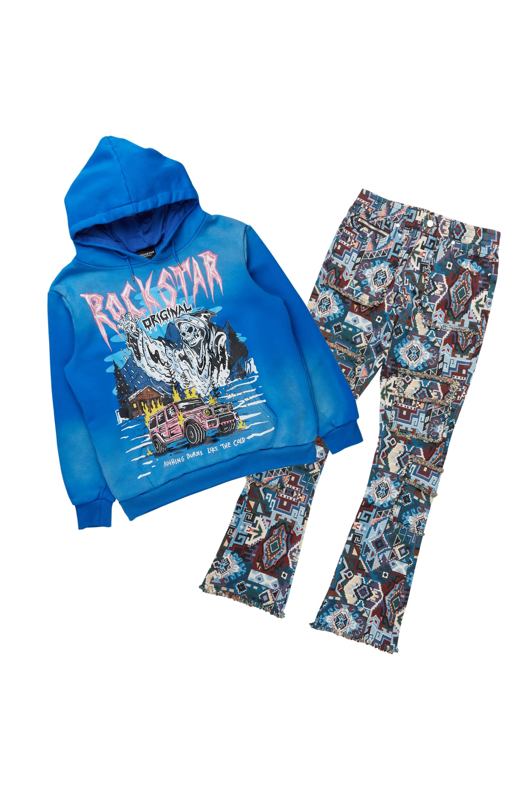 Relaxed Pants Kip Royal Blue Hoodie & Tayami Tapestry Jean Bundle