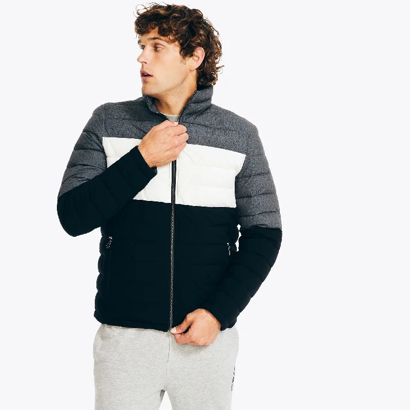 Premium Fabric Nautica Mens Sustainably Crafted Reversible Quilted Jacket