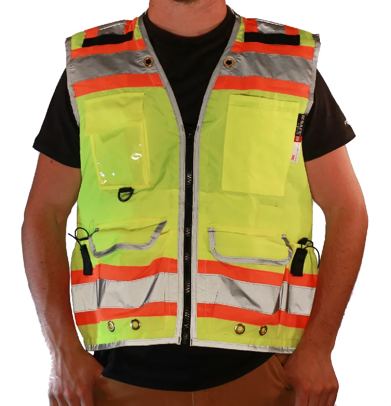 Relaxed Pants Majestic Class 2 Two Tone Surveyor Vest_Hi-Vis Green