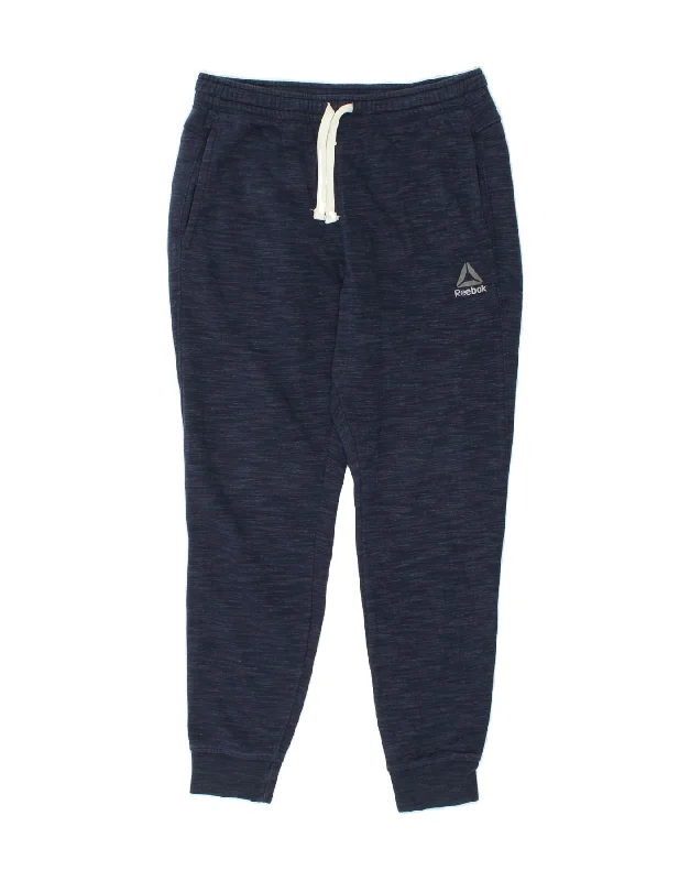 Printed Scarves REEBOK Mens Tracksuit Trousers Joggers Medium Navy Blue Flecked