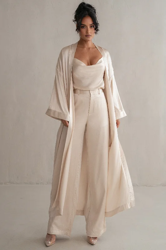 Wool Pants Champagne Forever And Always Satin Robe
