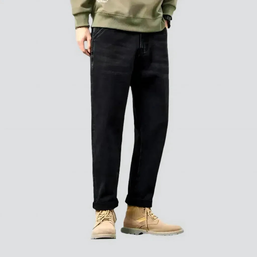 Premium Outfits Black baggy jeans
 for men