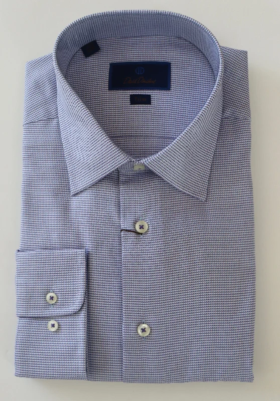 Soft Fabrics David Donahue Purple/Sky Trim Dress Shirt