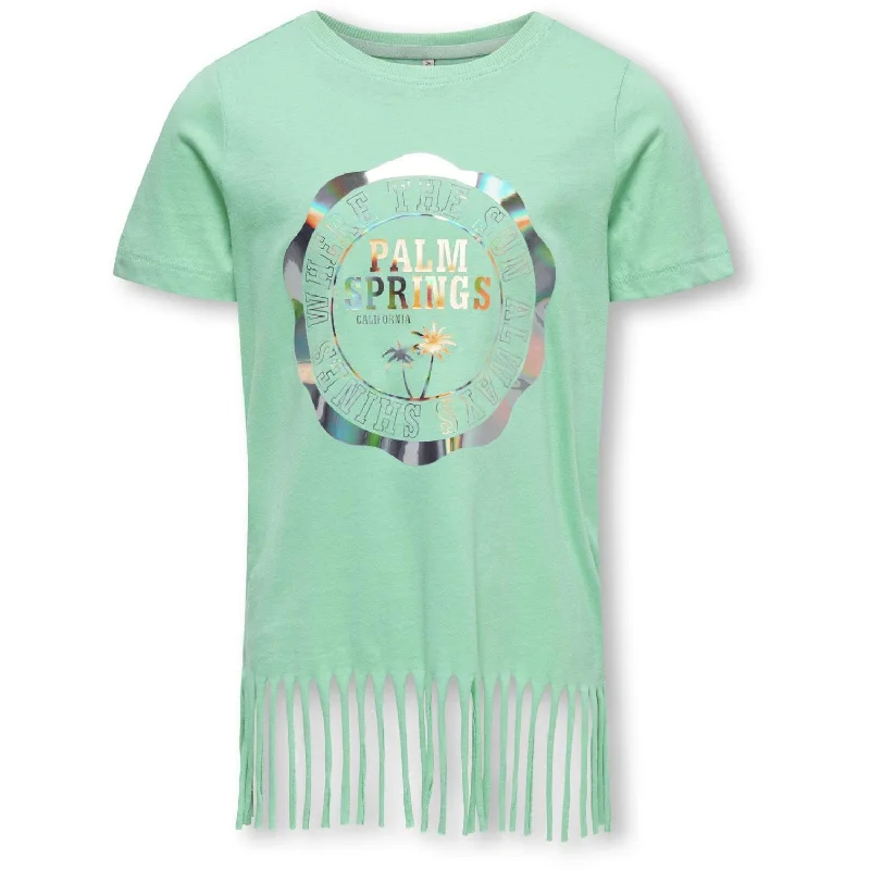 Urban Style kids ONLY Spearmint Palm Alison Foil College Top