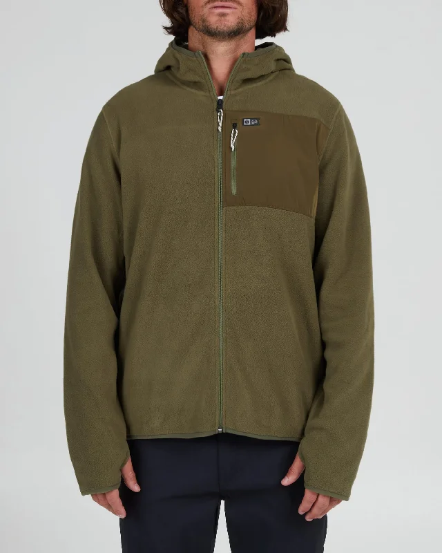 Sporty Chic Ebbtide Zip Hoody Polar Fleece - Olive