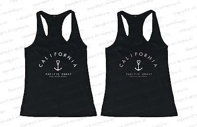 Urban Apparel Best Friend Summer BFF Tank Tops California Pacific Coast Huntington Beach