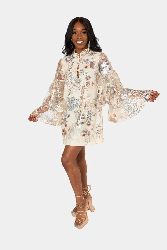 Personalized Outfit Gayle Long Sleeve Mini Dress - Smitten