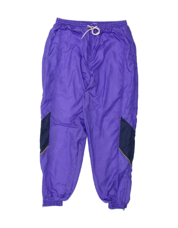 Puffer Jackets VINTAGE Mens Tracksuit Trousers Joggers Large  Purple Colourblock