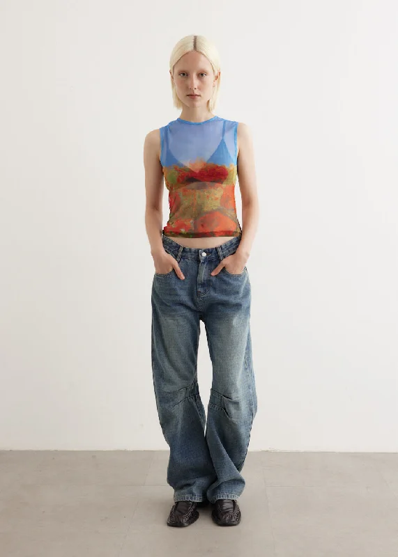 Fresh And Fashionable Darted Leg Jeans