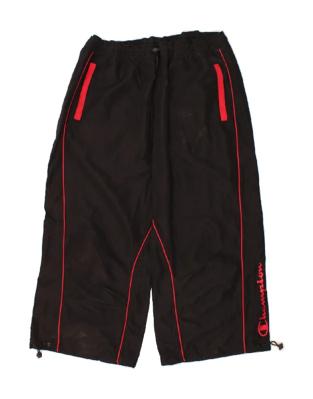 Timeless Style CHAMPION Mens Graphic Capri Tracksuit Trousers 2XL  Black Polyester