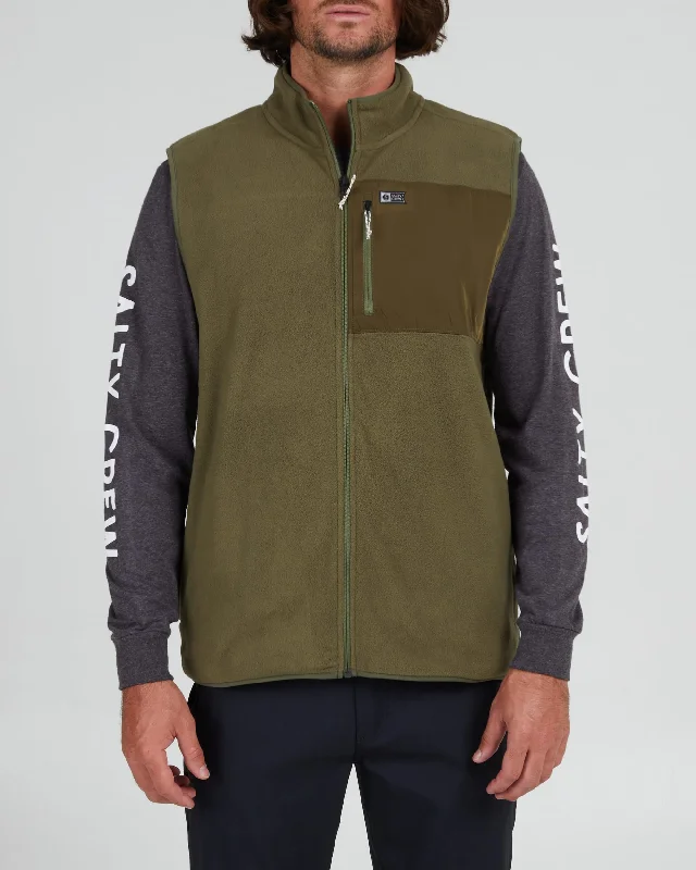 Versatile Style Ebbtide Polar Fleece Vest - Olive