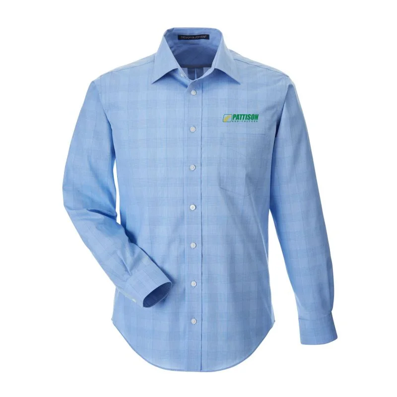 Comfy Apparel Men's Devon & Jones Crown Woven Collection Glen Plaid