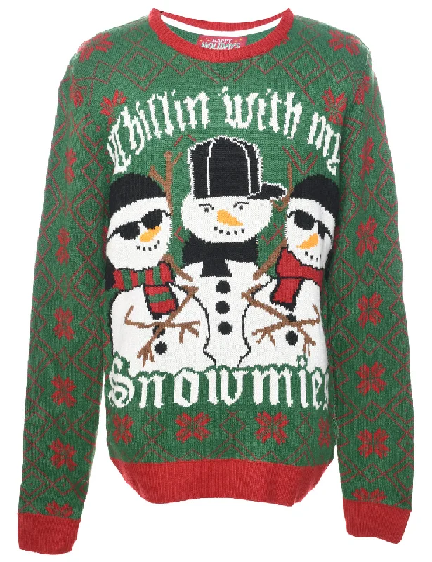 Versatile Looks Snowman Christmas Jumper - L