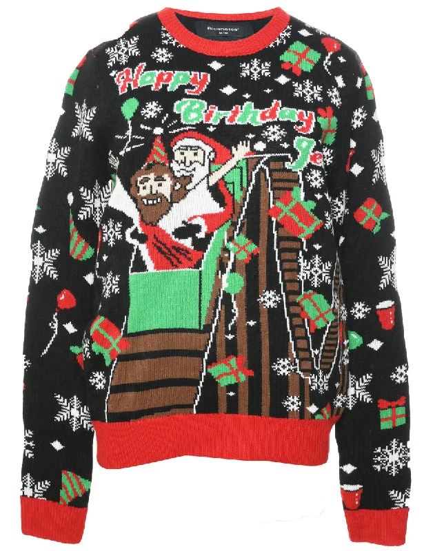 Designer Footwear Santa Claus Christmas Jumper - M
