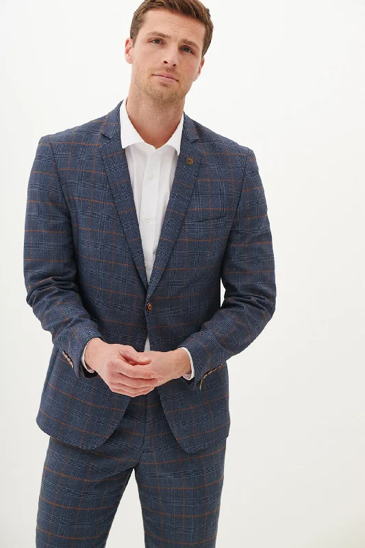 Effortless Comfort JENSON - Sky Blue Check Blazer