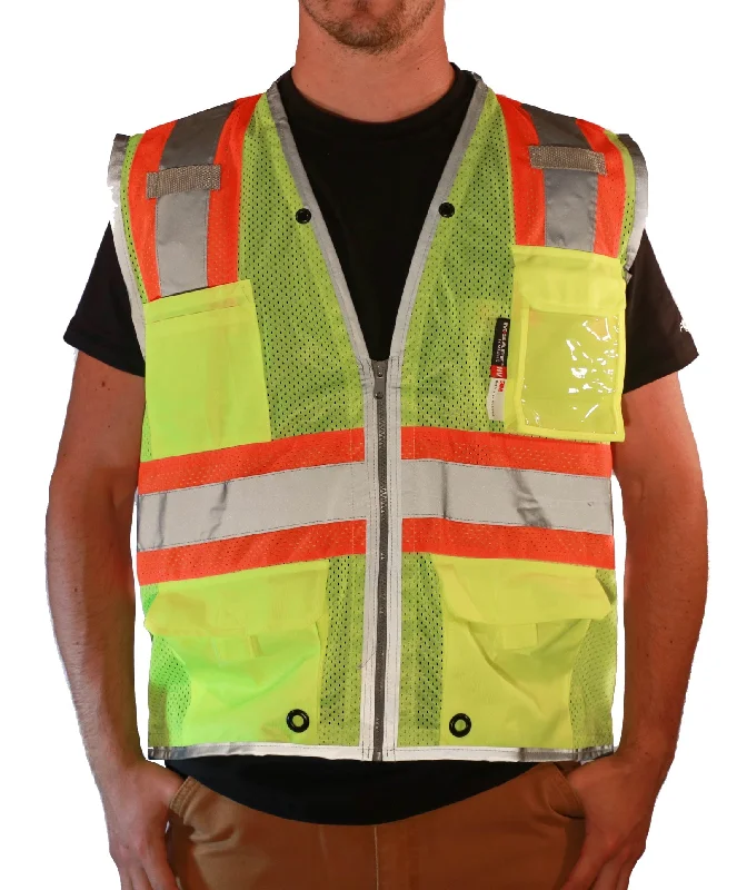 Classic Jackets Majestic Class 2 Two Tone Vest_Hi-Vis Green