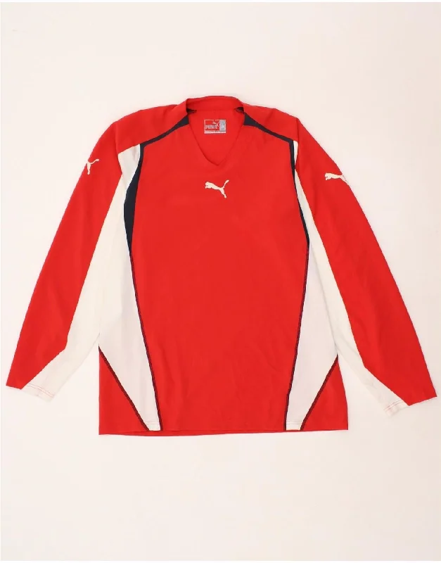 Designer Gloves PUMA Mens Top Long Sleeve XL Red Colourblock Polyester