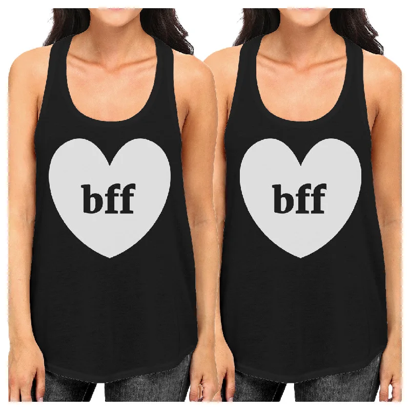 Everyday Wear Bff Hearts BFF Matching Black Tank Tops