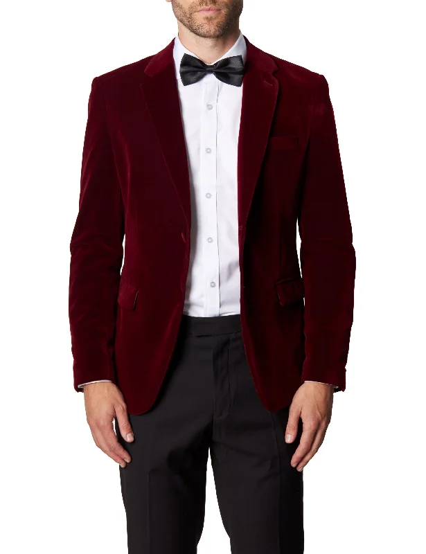 Parkas Style GARY- MAROON VELVET BLAZER