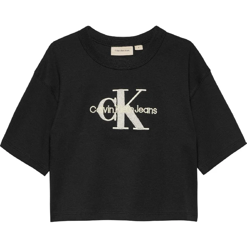 Free And Comfortable Calvin Klein Ck Black Teddy Monologo T-Shirt
