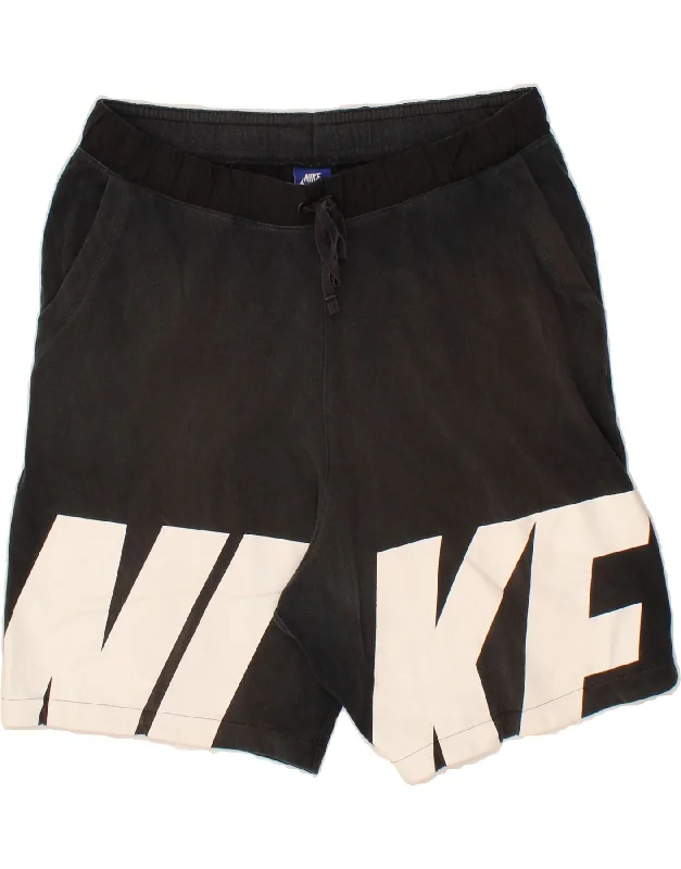 Varsity Jackets NIKE Mens Graphic Sport Shorts Large  Black Cotton