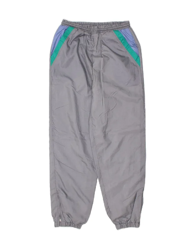 Everyday Essentials VINTAGE Mens Tracksuit Trousers Joggers Large Grey Colourblock Nylon