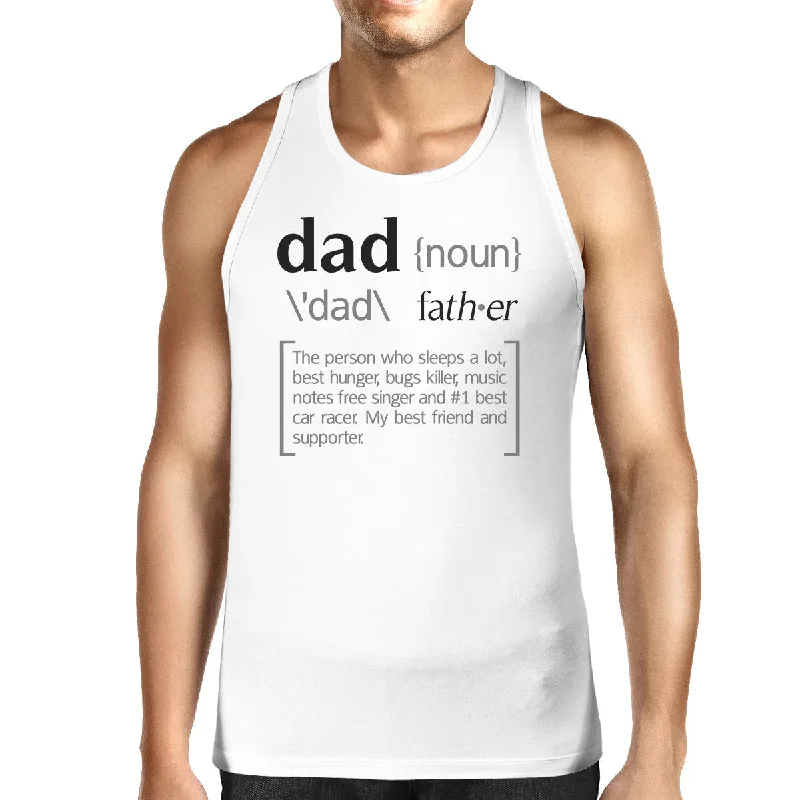 Heavy Coats Dad Noun Mens White Graphic Tanks Unique Dad Gifts For Fathers Day