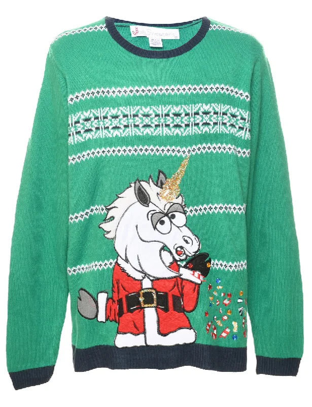 Jogging Jackets Unicorn Christmas Jumper - XL