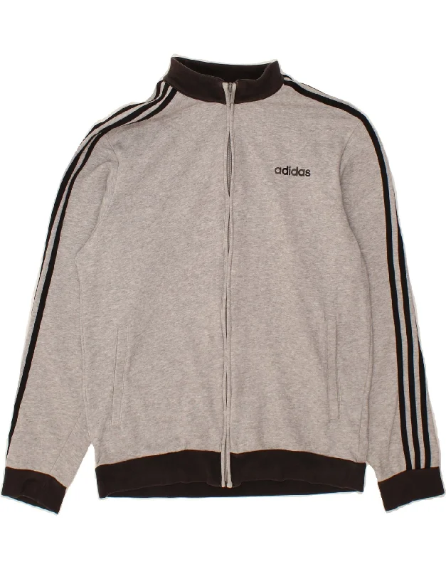 Comfortable Outfits ADIDAS Mens Tracksuit Top Jacket Medium Grey Colourblock Cotton