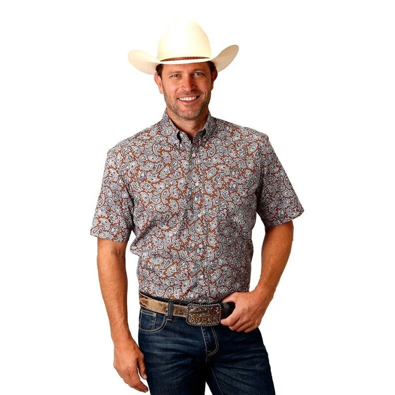 Designer Footwear Roper Western Shirt Mens S/S Paisley Print Button 03-002-0326-2020 OR