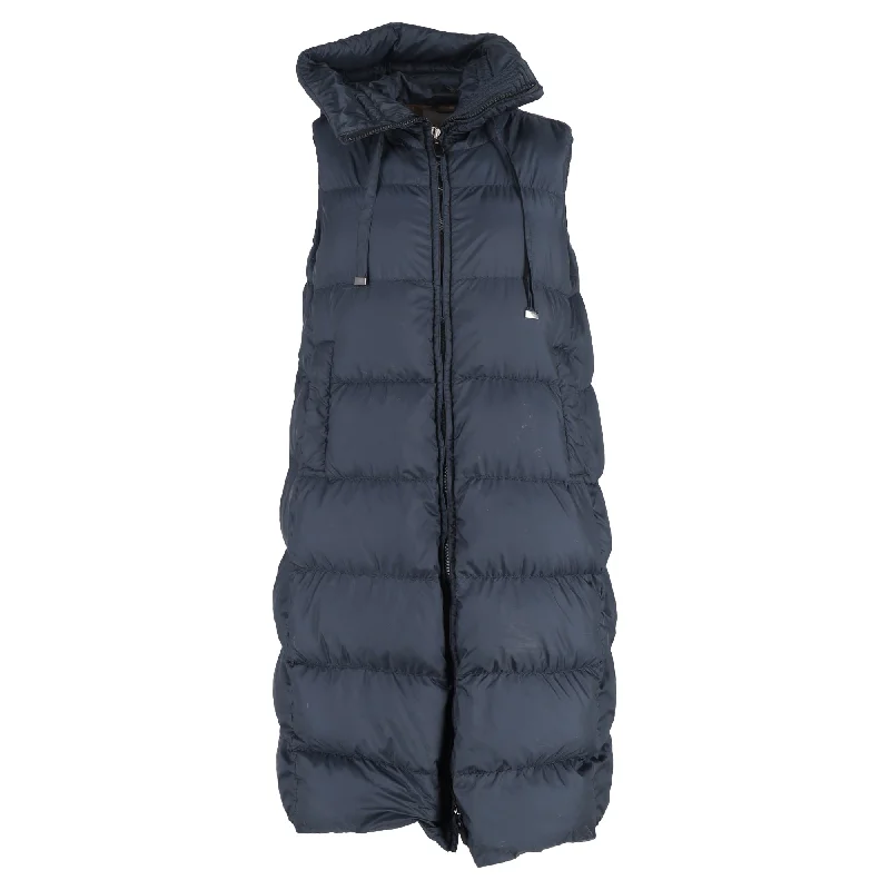 Fashion Selection Max Mara The Cube Seigel Down Vest in Navy Blue Polyamide