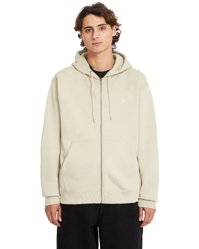 Outdoor Wear Single Stone Zip Hoodie in Light Khaki