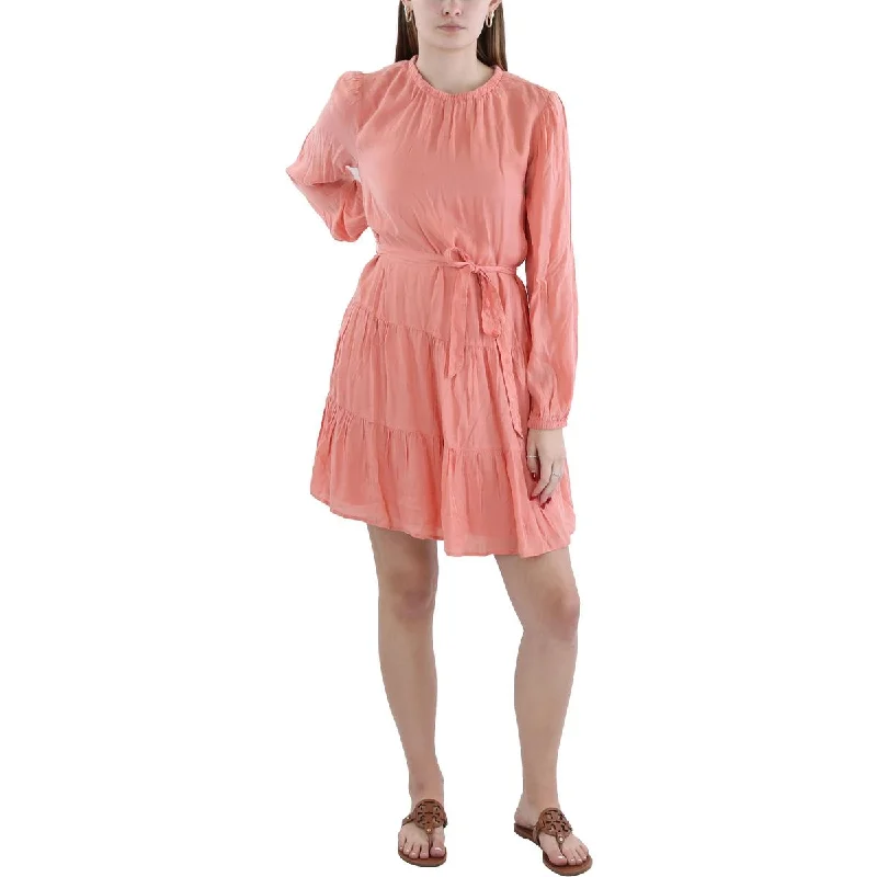 High-end Design Bella Dahl Womens Belted Knee Midi Dress