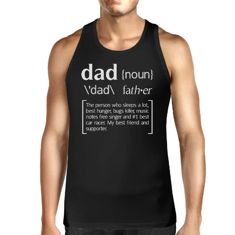 Casual Hoodies Dad Noun Mens Black Sleeveless Tee Funny Birthday Gifts For Dad