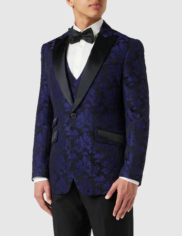Relaxed Wear BLUE GROOMS WEDDING JACKET & WAISTCOAT