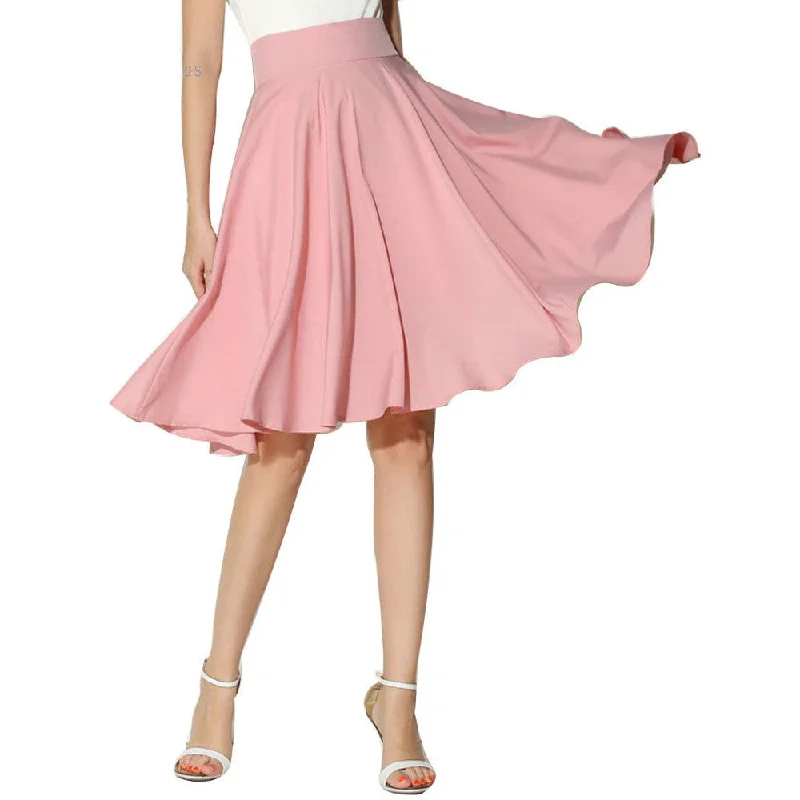 Integrated Design Midi Skirt Summer Women Clothing High Waist Pleated A Line Skater Vintage Casual Knee Length Saia Petticoat Integrated Design Midi Skirt Summer Women Clothing High Waist Pleated A Line Skater Vintage Casual Knee Length Saia Petticoat