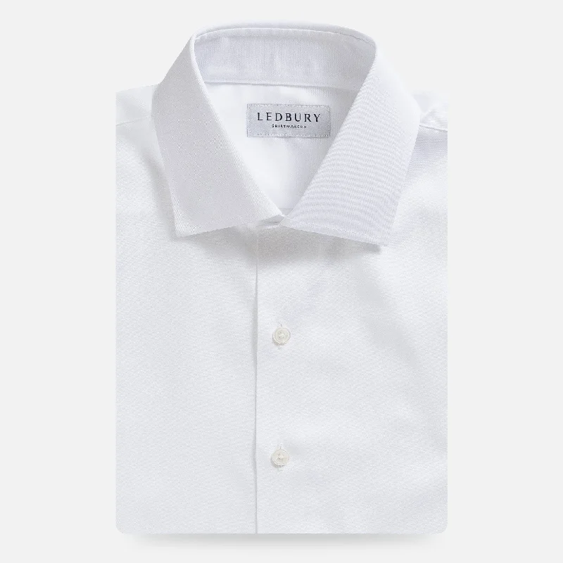 Soft Fabrics The White Madison Fine Twill with French Placket Custom Shirt