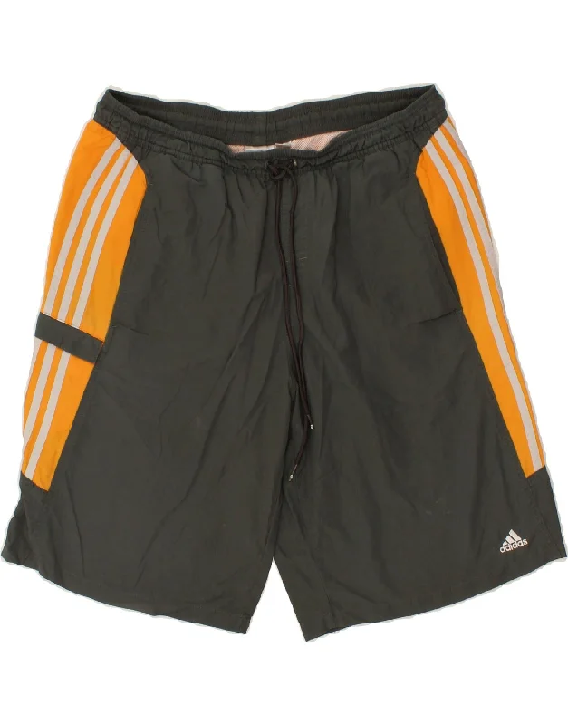Soft Fabrics ADIDAS Mens Sport Shorts XL Khaki Colourblock Polyester