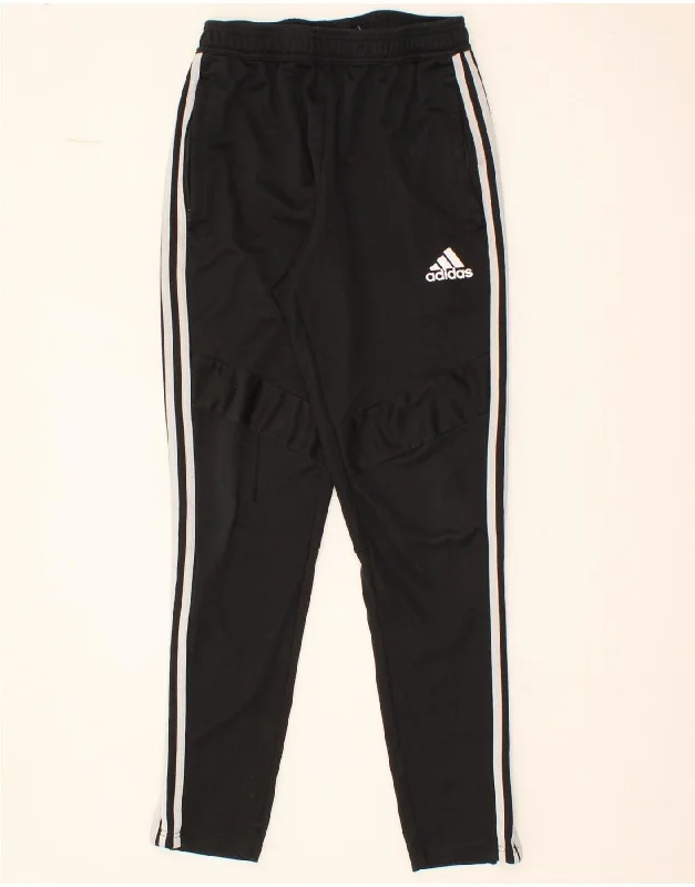 Relaxed Fit ADIDAS Mens Tracksuit Trousers Small Black Polyester